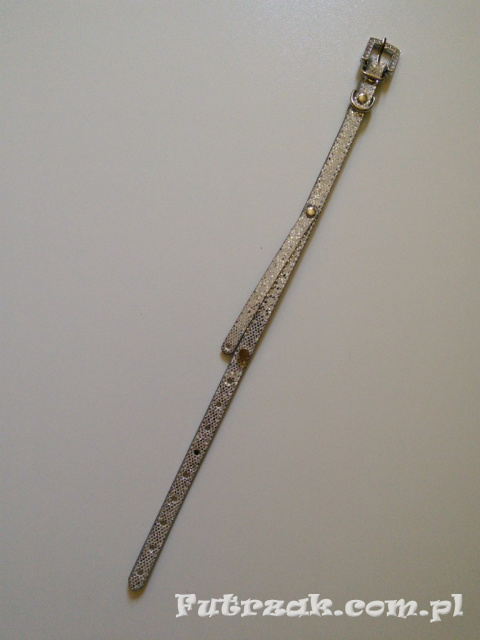 Obroża brokatowa/srebrna/33cm Obroża brokatowa/srebrna/33cm