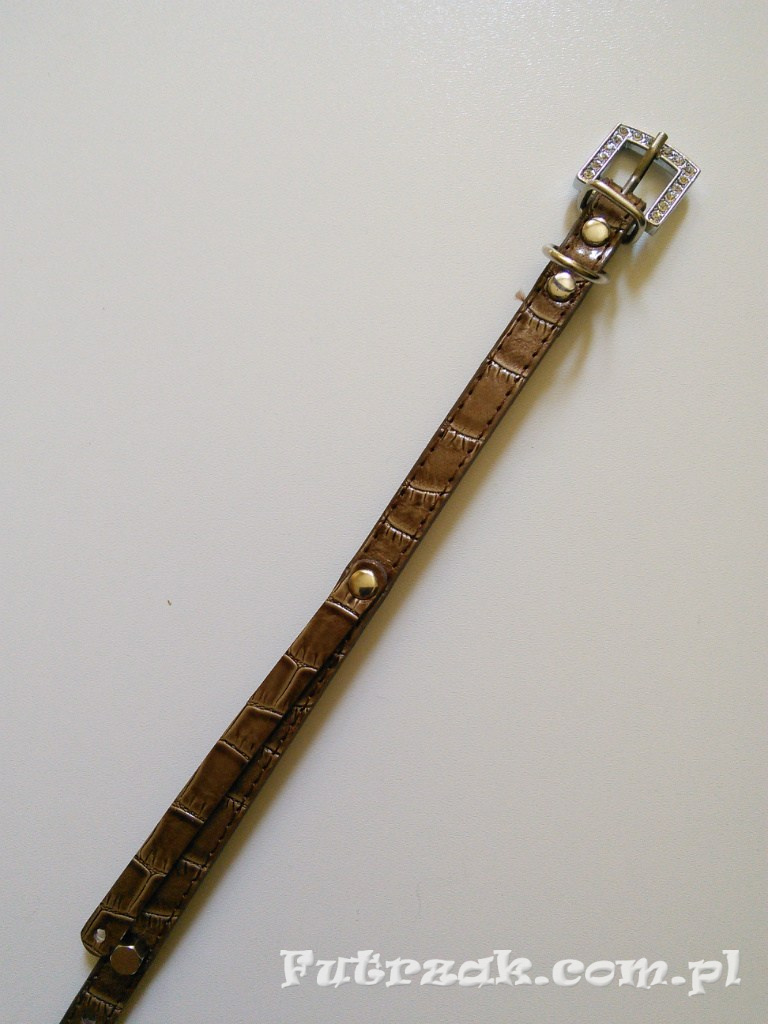 Obroża wężowa skóra gruba/brązowa/33cm Obroża wężowa skóra gruba/brązowa/33cm