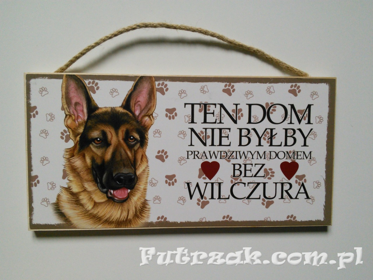 Tabliczka drewniana z motywem i napisem-Wilczur Tabliczka drewniana z motywem i napisem-Wilczur