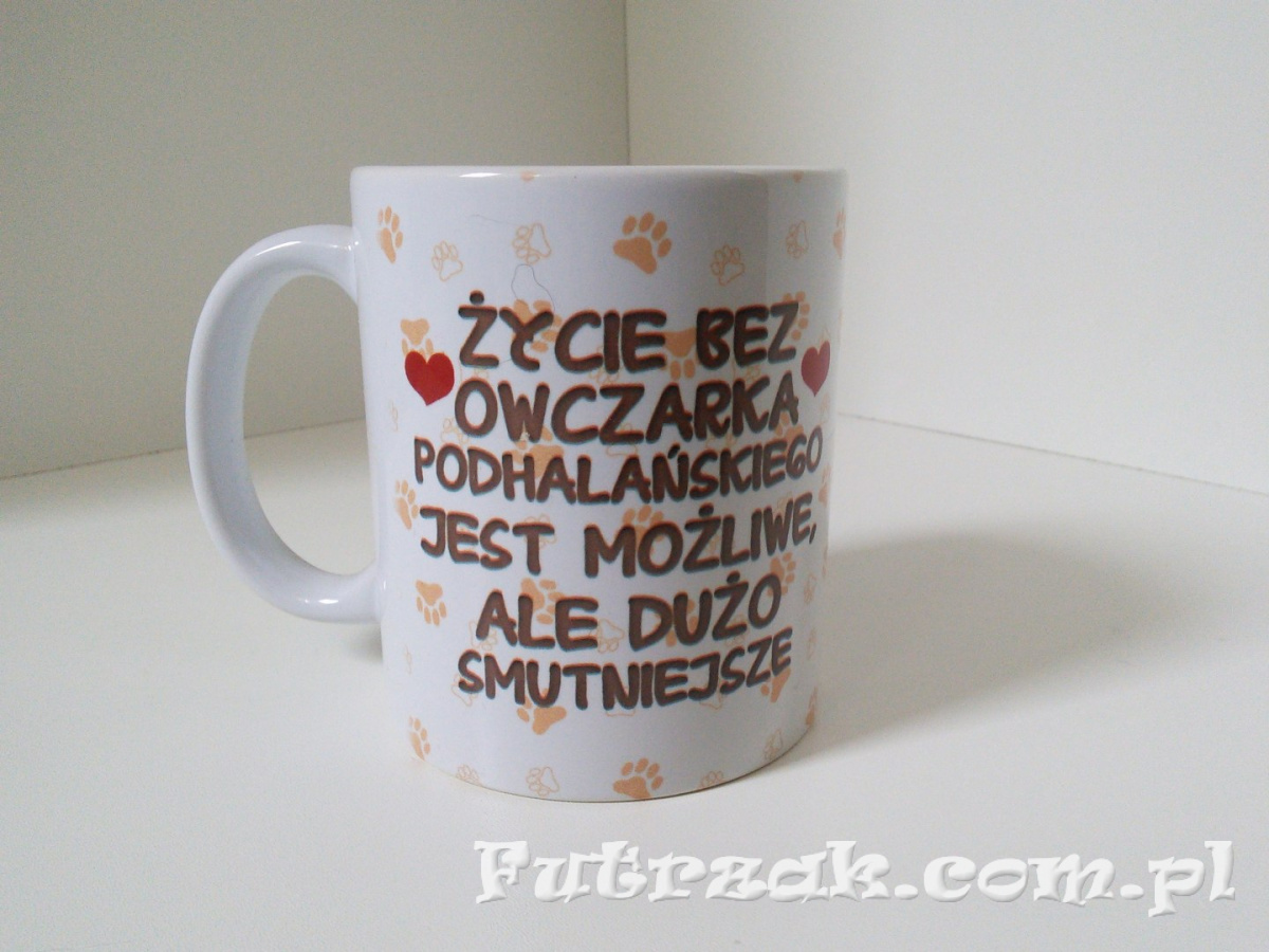 Kubek ceramiczny z motywem-Owczarek Podhalański Kubek ceramiczny z motywem-Owczarek Podhalański