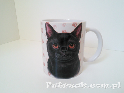 Kubek ceramiczny z motywem-Kot Czarny Kubek ceramiczny z motywem-Kot Czarny