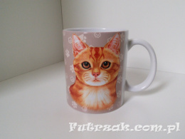 Kubek ceramiczny z motywem-Kot Rudy