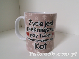 Kubek ceramiczny z motywem-Kot Rudy