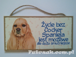 Tabliczka drewniana z motywem i napisem-Cocker Spaniel