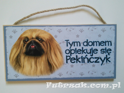 Tabliczka drewniana z motywem i napisem-Pekińczyk Tabliczka drewniana z motywem i napisem-Pekińczyk