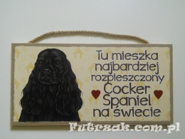 Tabliczka drewniana z motywem i napisem-Cocker Spaniel