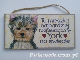 Tabliczka drewniana z motywem i napisem-York