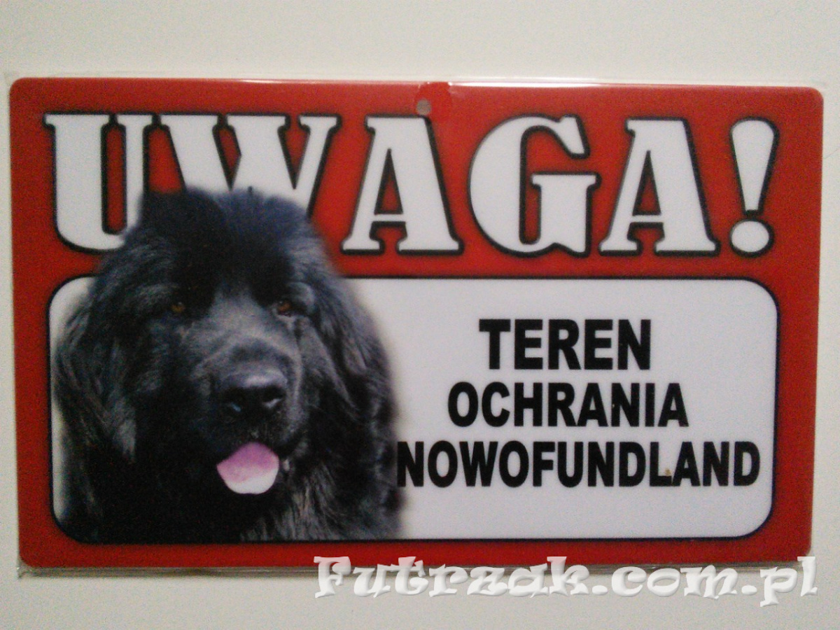 Tabliczka ostrzegawcza-"...TEREN OCHRANIA NOWOFUNDLAND" Tabliczka ostrzegawcza-"...TEREN OCHRANIA NOWOFUNDLAND"