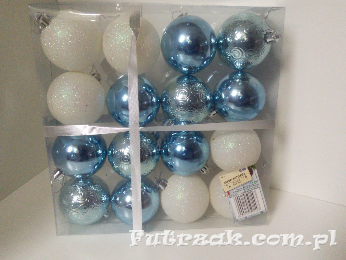 Bombki plastikowe/mroźna mięta/16 sztuk Bombki plastikowe/mroźna mięta/16 sztuk