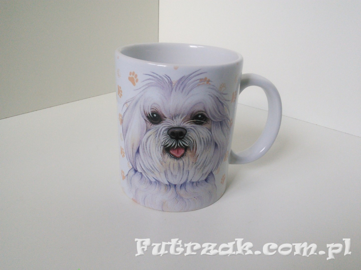 Kubek ceramiczny z motywem-Maltańczyk Kubek ceramiczny z motywem-Maltańczyk
