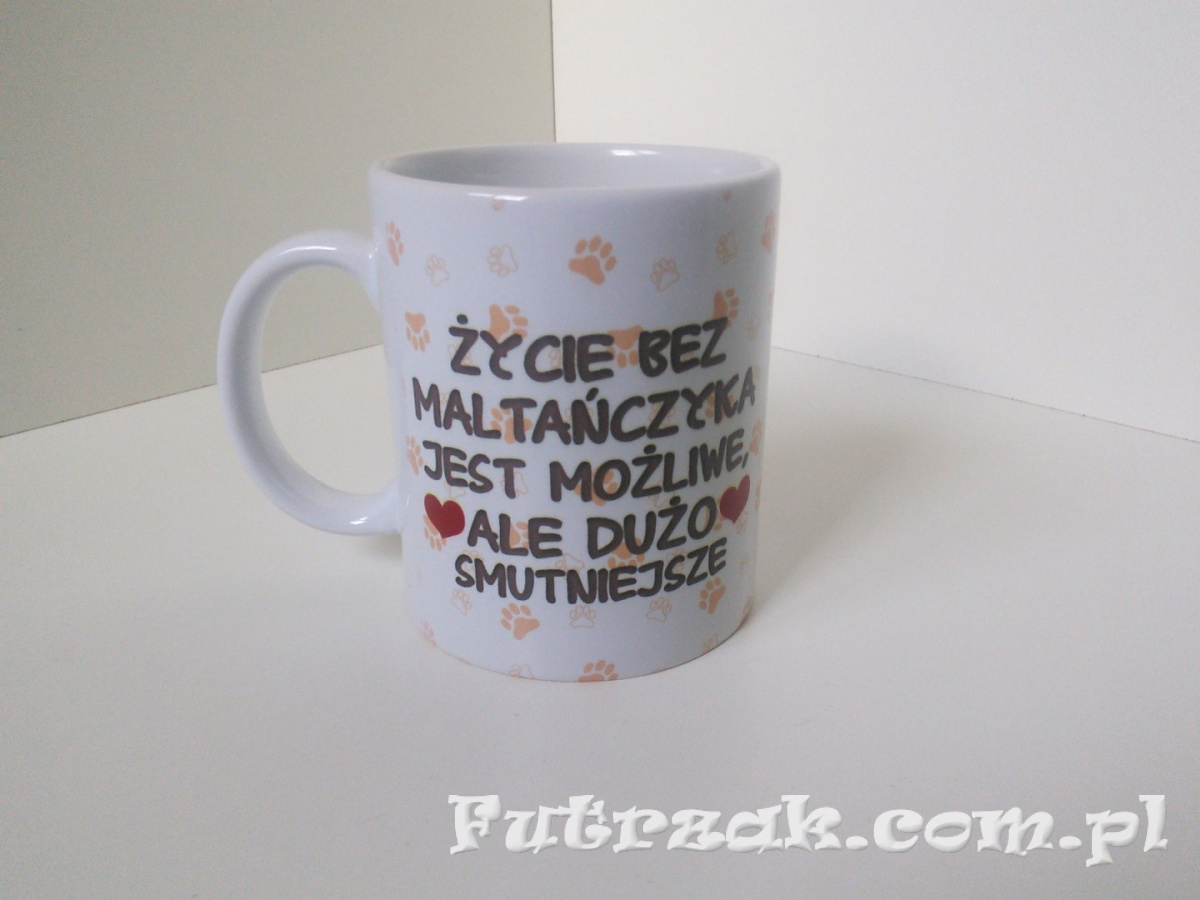 Kubek ceramiczny z motywem-Maltańczyk Kubek ceramiczny z motywem-Maltańczyk