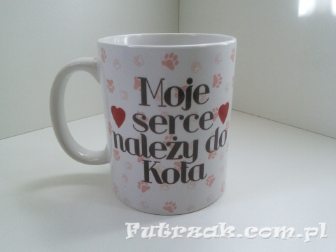 Kubek ceramiczny z motywem-Kot Biało-Czarny Kubek ceramiczny z motywem-Kot Biało-Czarny