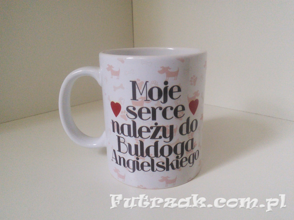 Kubek ceramiczny z motywem-Buldog Angielski Kubek ceramiczny z motywem-Buldog Angielski