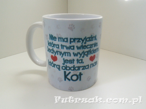 Kubek ceramiczny z motywem-Kot Czarno-Biały Kubek ceramiczny z motywem-Kot Czarno-Biały