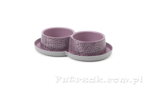 Miska podwójna/"fauna-pudrowy róż"/2x350ml Miska podwójna/"fauna-pudrowy róż"/2x350ml