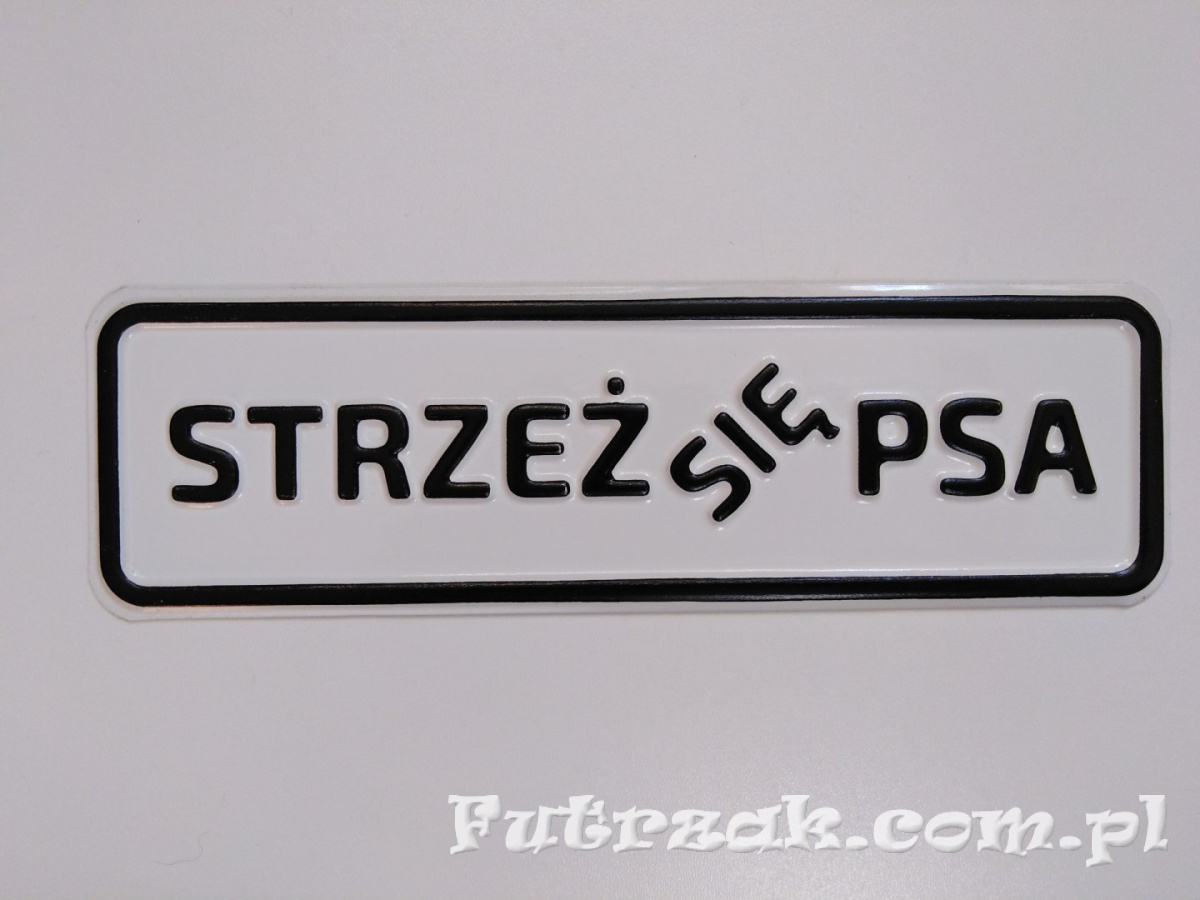 Tabliczka ostrzegawcza, metalowa-"STRZEŻ SIĘ PSA" Tabliczka ostrzegawcza, metalowa-"STRZEŻ SIĘ PSA"