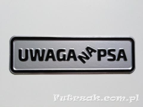 Tabliczka ostrzegawcza, metalowa-"UWAGA NA PSA" Tabliczka ostrzegawcza, metalowa-"UWAGA NA PSA"