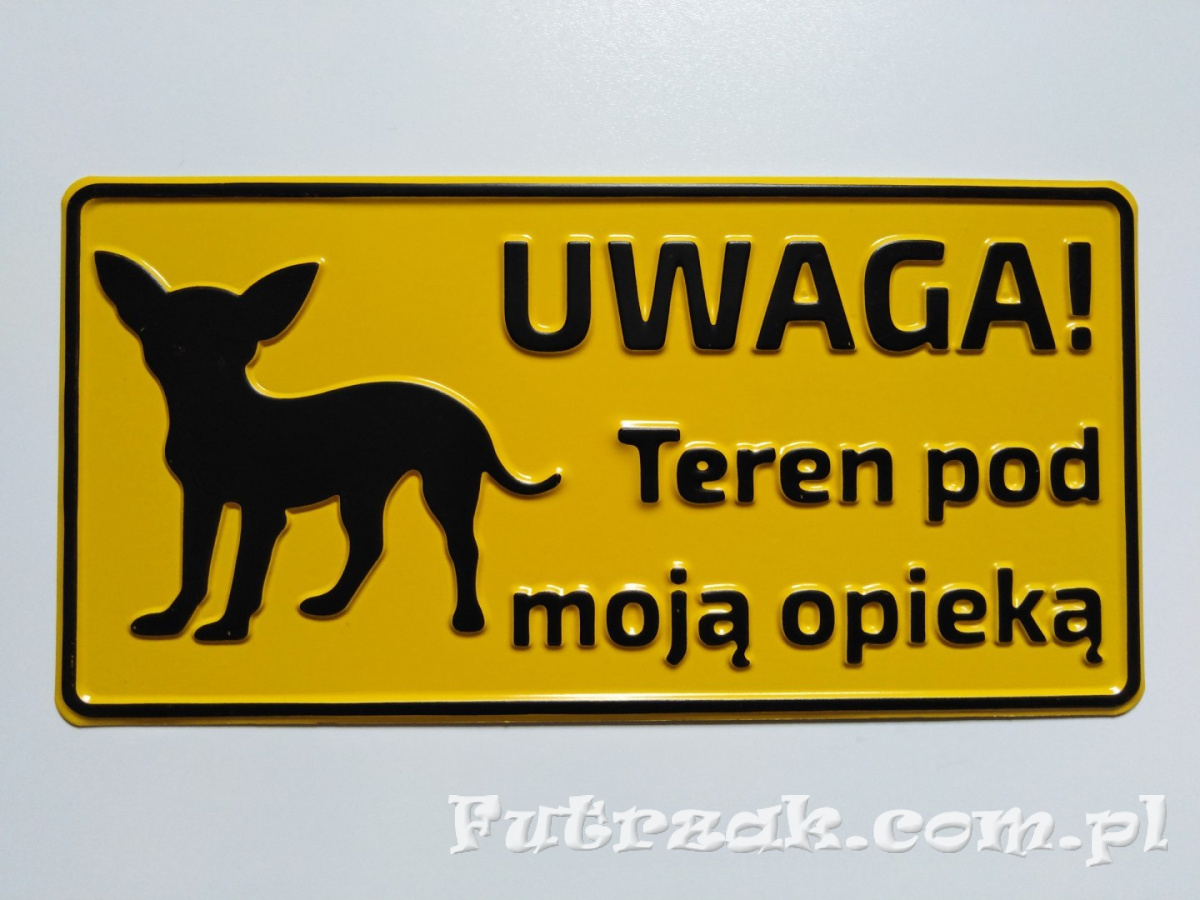 Tabliczka ostrzegawcza, metalowa-"UWAGA! Teren..." Tabliczka ostrzegawcza, metalowa-"UWAGA! Teren..."