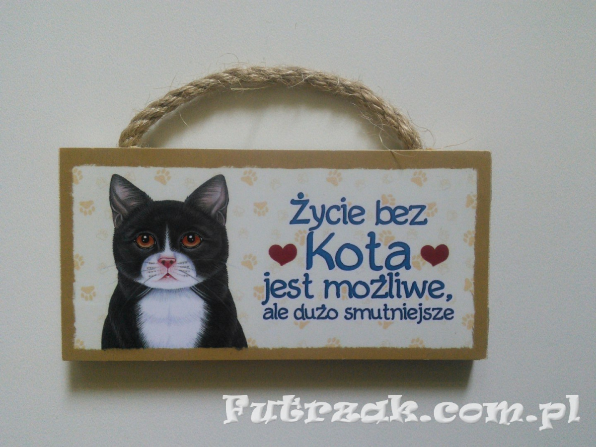Tabliczka z magnesem-Kot Czarno-Biały Tabliczka z magnesem-Kot Czarno-Biały