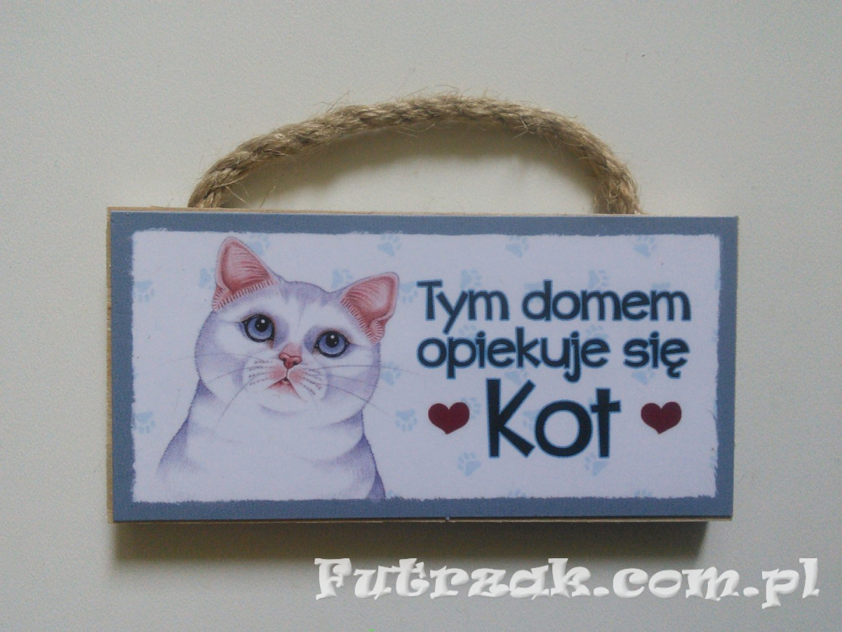 Tabliczka z magnesem-Kot Biały Tabliczka z magnesem-Kot Biały