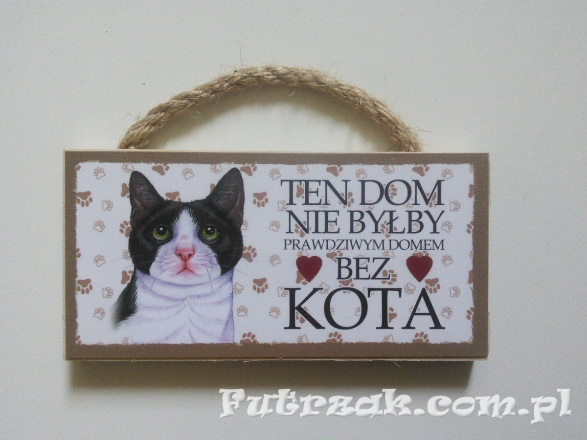 Tabliczka z magnesem-Kot Biało-Czarny Tabliczka z magnesem-Kot Biało-Czarny
