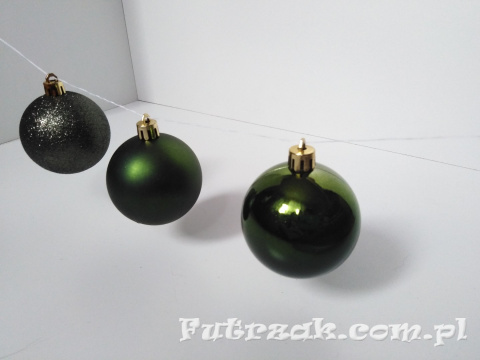 Bombki plastikowe/zielone/tuba-12szt. Bombki plastikowe/zielone/tuba-12szt.