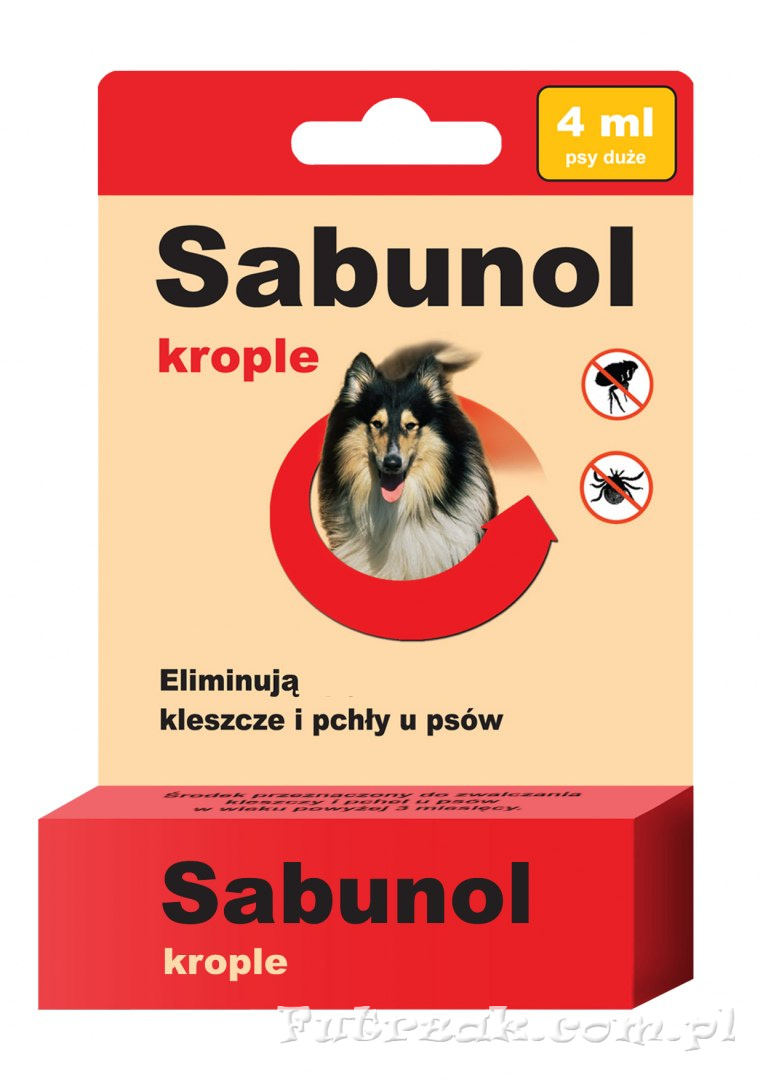 Sabunol Krople przeciw pchłom i kleszczom dla psa 4 ml
