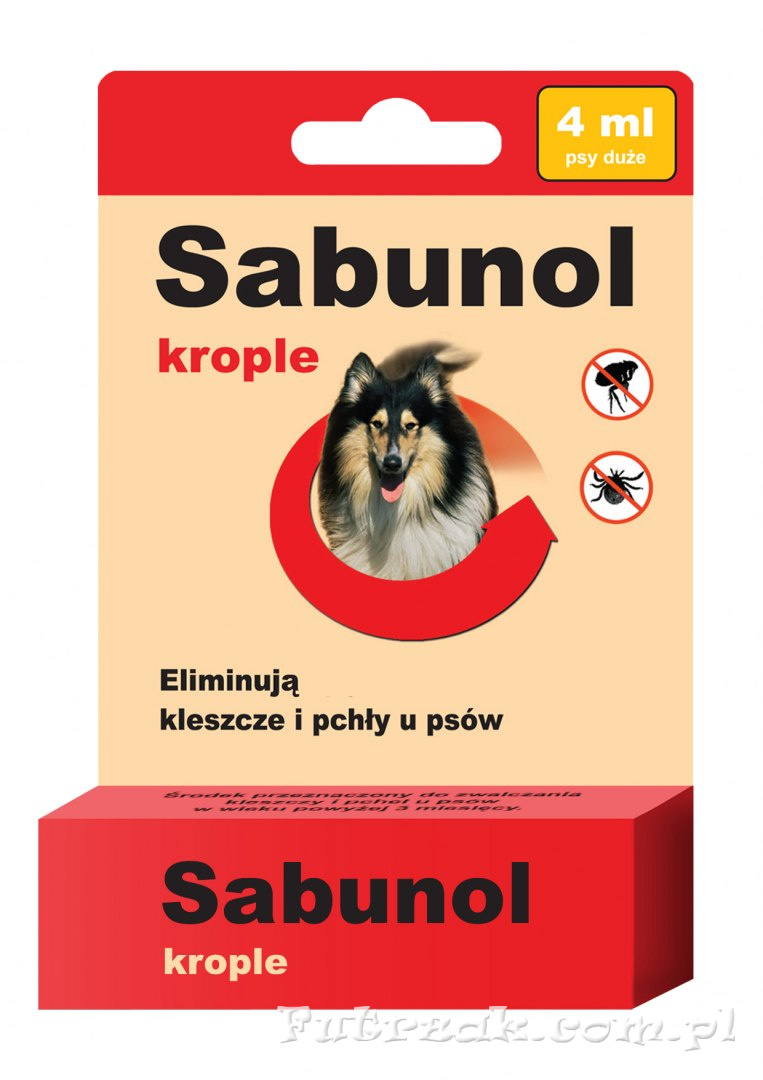 Sabunol Krople przeciw pchłom i kleszczom dla psa 4 ml Sabunol Krople przeciw pchłom i kleszczom dla psa 4 ml