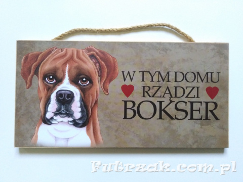 Tabliczka drewniana z motywem i napisem-Bokser Tabliczka drewniana z motywem i napisem-Bokser