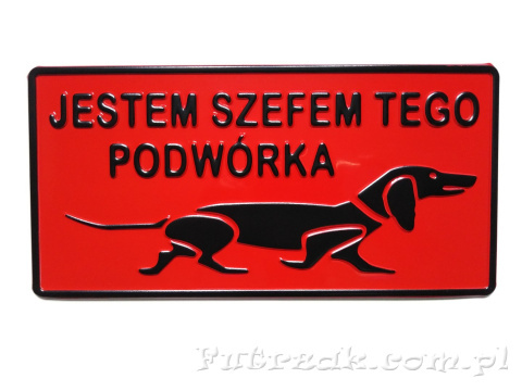 Tabliczka ostrzegawcza, metalowa-"JESTEM SZEFEM..." Tabliczka ostrzegawcza, metalowa-"JESTEM SZEFEM..."