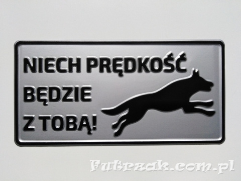 Tabliczka ostrzegawcza, metalowa-"NIECH PRĘDKOŚĆ..."