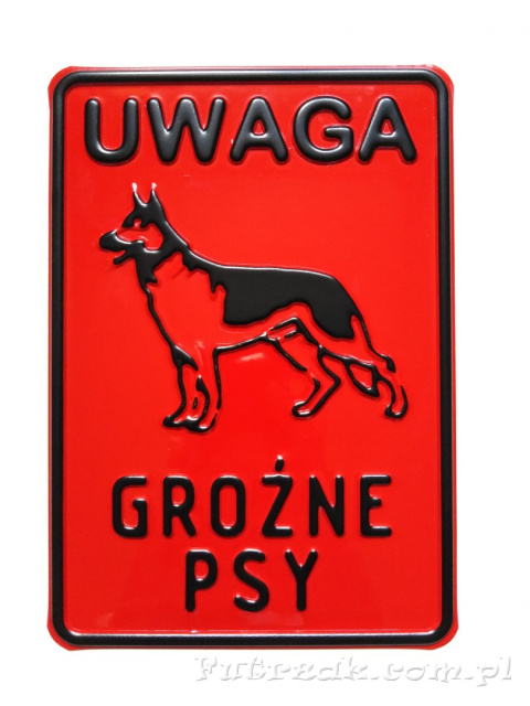 Tabliczka ostrzegawcza, metalowa-"UWAGA GROŹNE PSY" Tabliczka ostrzegawcza, metalowa-"UWAGA GROŹNE PSY"