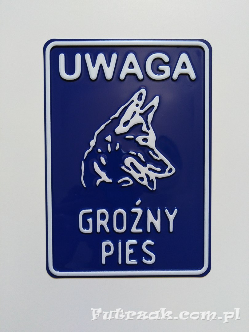 Tabliczka ostrzegawcza, metalowa-"UWAGA GROŹNY PIES" Tabliczka ostrzegawcza, metalowa-"UWAGA GROŹNY PIES"