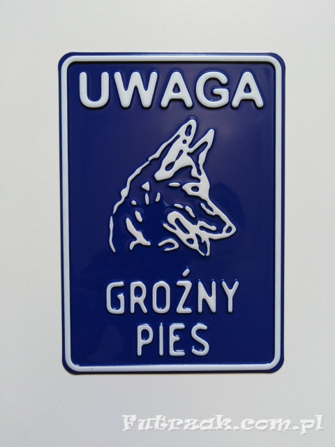 Tabliczka ostrzegawcza, metalowa-"UWAGA GROŹNY PIES" Tabliczka ostrzegawcza, metalowa-"UWAGA GROŹNY PIES"