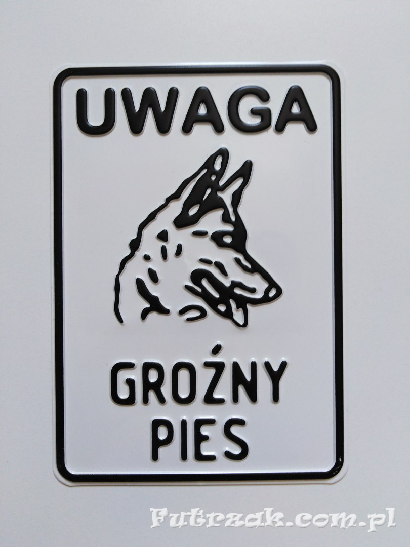 Tabliczka ostrzegawcza, metalowa-"UWAGA GROŹNY PIES" Tabliczka ostrzegawcza, metalowa-"UWAGA GROŹNY PIES"