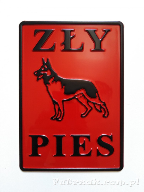 Tabliczka ostrzegawcza, metalowa-"ZŁY PIES" Tabliczka ostrzegawcza, metalowa-"ZŁY PIES"