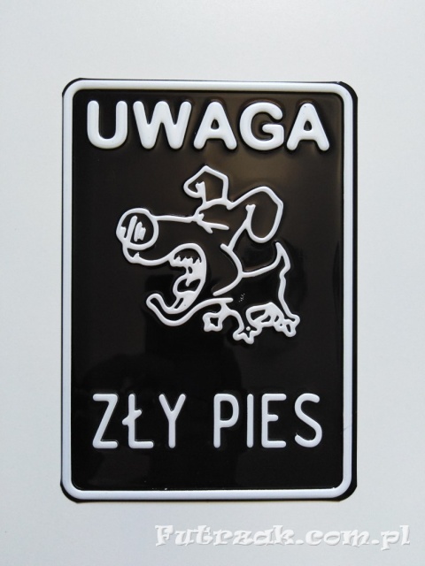 Tabliczka ostrzegawcza, metalowa-"UWAGA ZŁY PIES" Tabliczka ostrzegawcza, metalowa-"UWAGA ZŁY PIES"