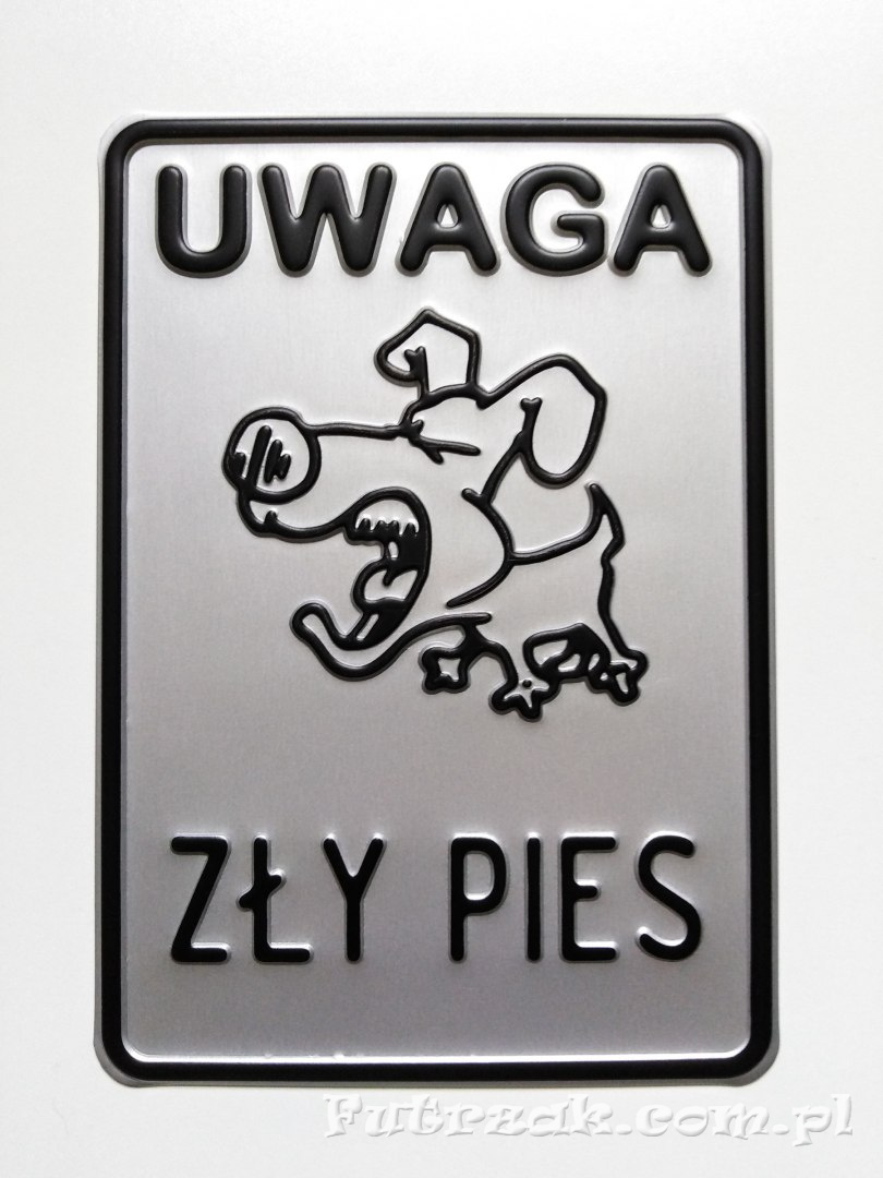Tabliczka ostrzegawcza, metalowa-"UWAGA ZŁY PIES" Tabliczka ostrzegawcza, metalowa-"UWAGA ZŁY PIES"