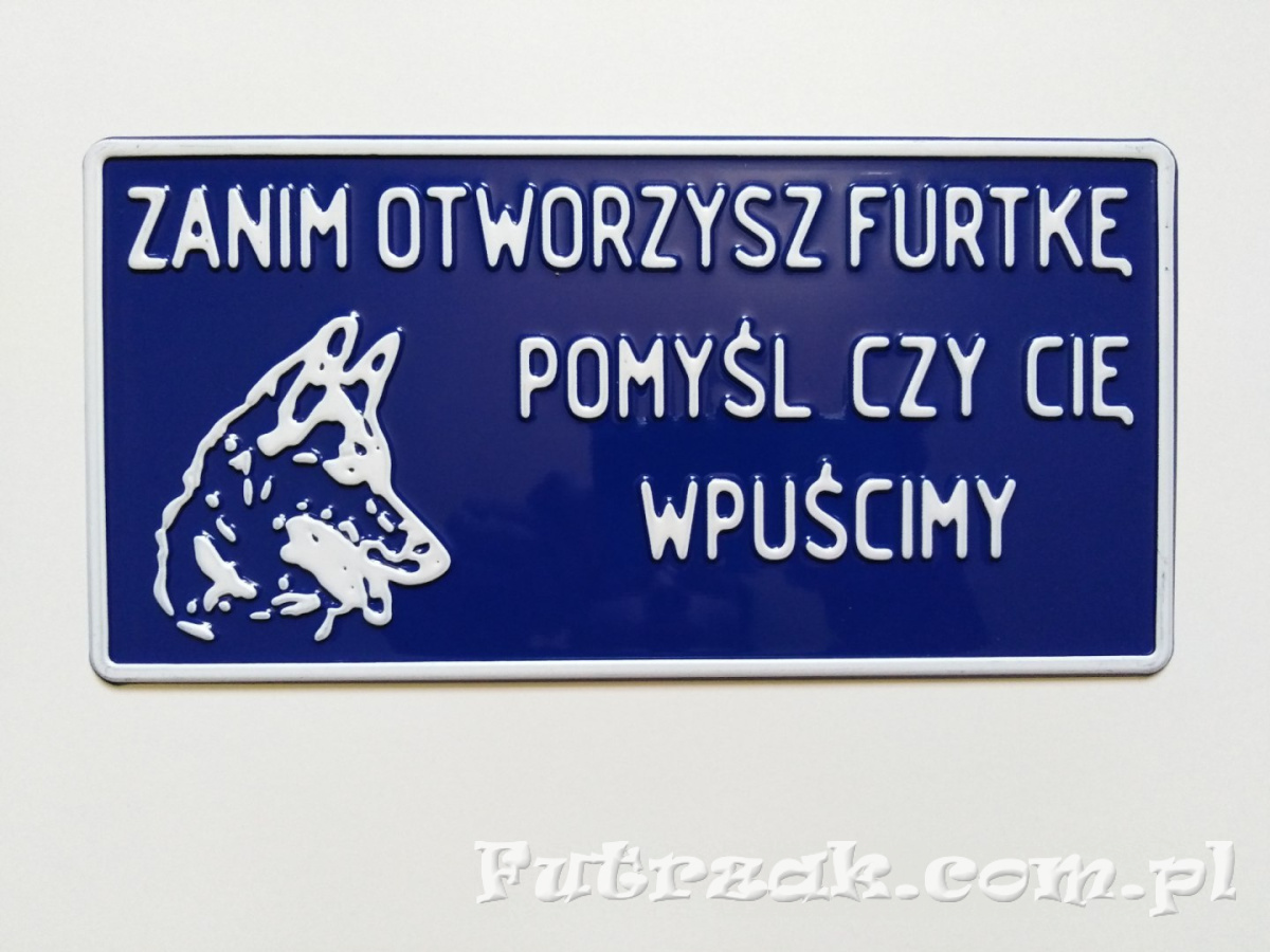 Tabliczka ostrzegawcza, metalowa-"ZANIM OTWORZYSZ..." Tabliczka ostrzegawcza, metalowa-"ZANIM OTWORZYSZ..."