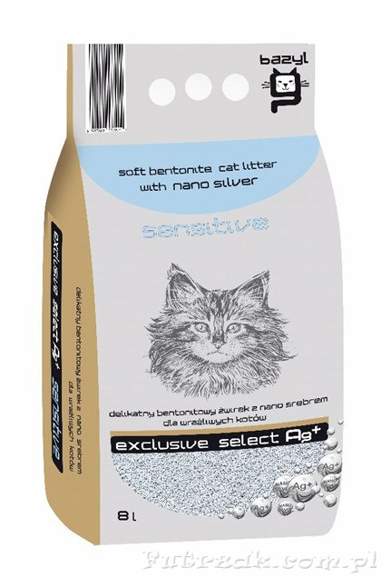 Żwirek Bazyl Select Ag+ Sensitive 8l Żwirek Bazyl Select Ag+ Sensitive 8l
