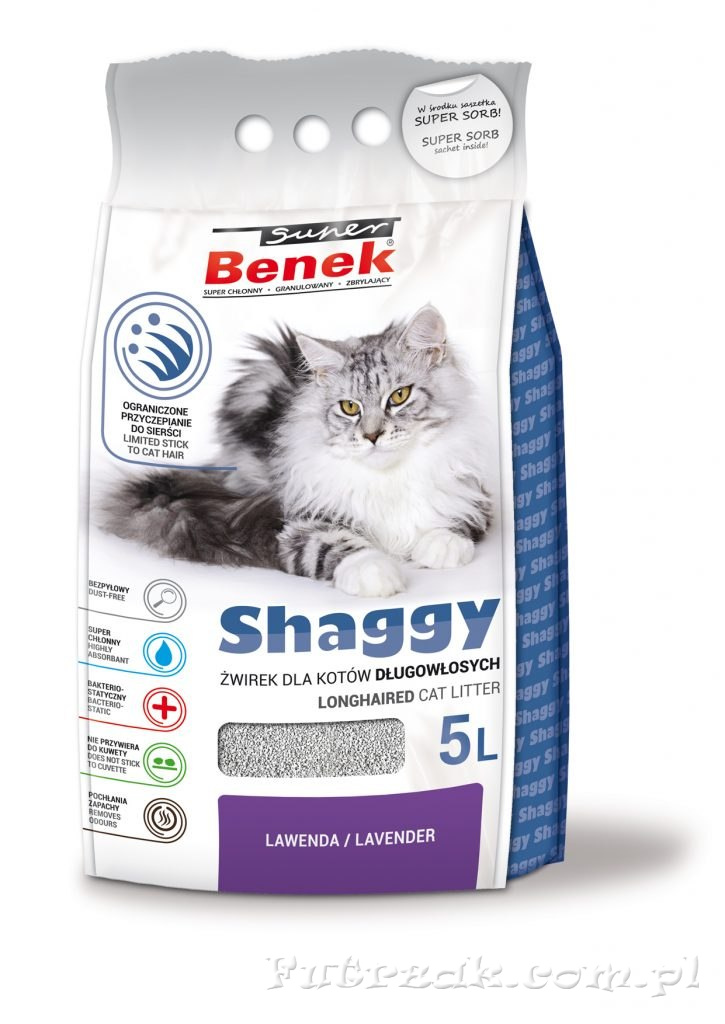 Żwirek Super Benek Shaggy Lawenda 5l Żwirek Super Benek Shaggy Lawenda 5l