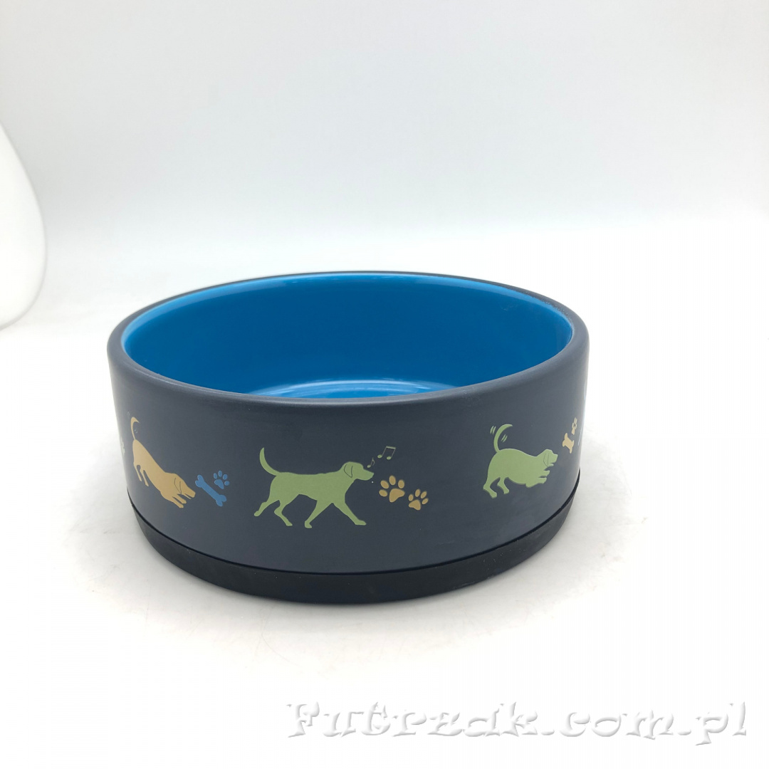 Miska ceramiczna Psia zabawa z silikonową podstawą-Y2759