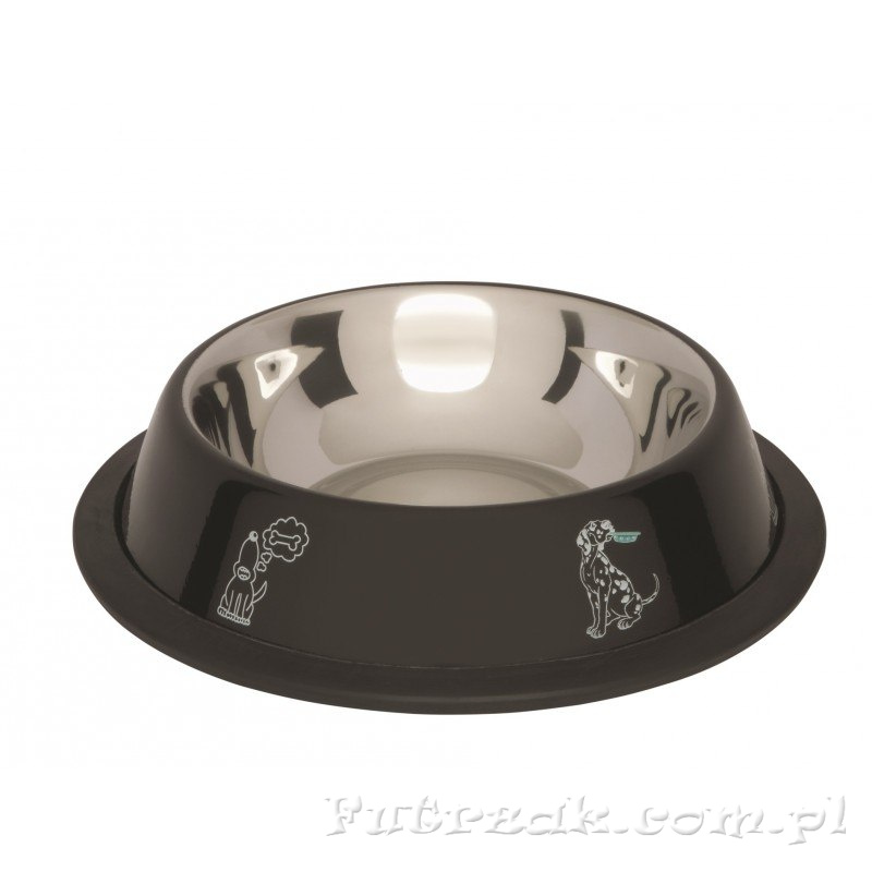 Miska metalowa na gumie z motywem/0,45l Miska metalowa na gumie z motywem/0,45l
