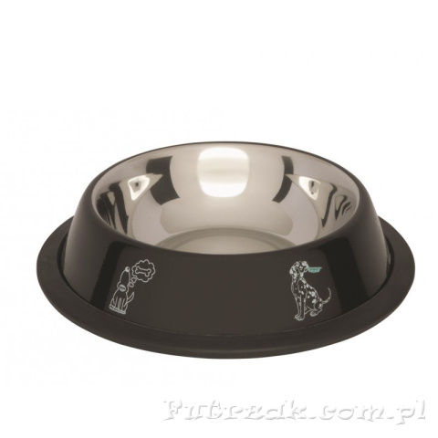 Miska metalowa na gumie z motywem/0,45l Miska metalowa na gumie z motywem/0,45l