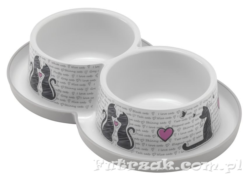 Miska podwójna Zakochany kot/2x350ml Miska podwójna Zakochany kot/2x350ml