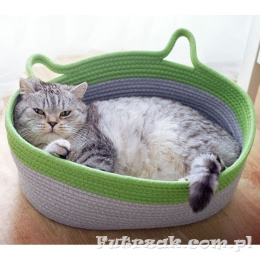 Oval Cat Bed Grey&Green