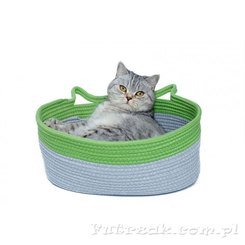 Oval Cat Bed Grey&Green Oval Cat Bed Grey&Green