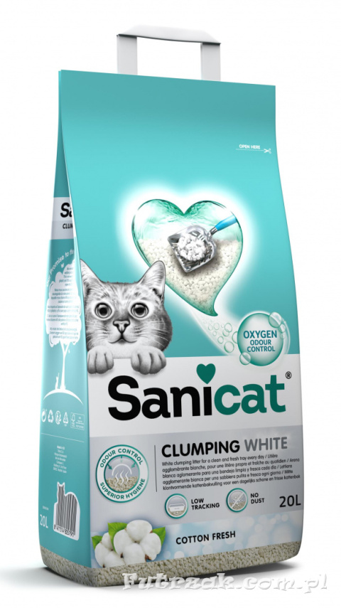 Sanicat Clumping White Cotton Fresh 20l Sanicat Clumping White Cotton Fresh 20l