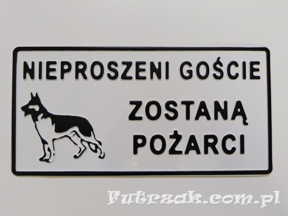 Tabliczka ostrzegawcza, metalowa-"NIEPROSZENI GOŚCIE..." Tabliczka ostrzegawcza, metalowa-"NIEPROSZENI GOŚCIE..."
