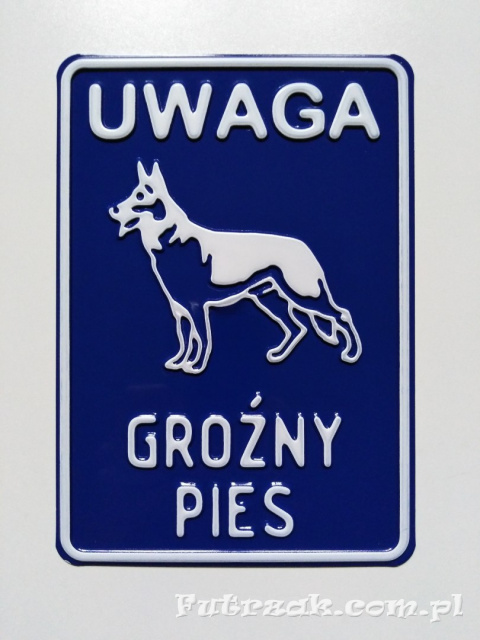 Tabliczka ostrzegawcza, metalowa-"UWAGA GROŹNY PIES" Tabliczka ostrzegawcza, metalowa-"UWAGA GROŹNY PIES"